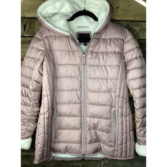 Weatherproof Mauve Pink Fleece Jacket with Hood Size Medium - Picture 1 of 5